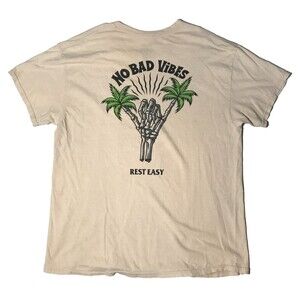 Rest Easy T Shirt No Bad Vibes - XL